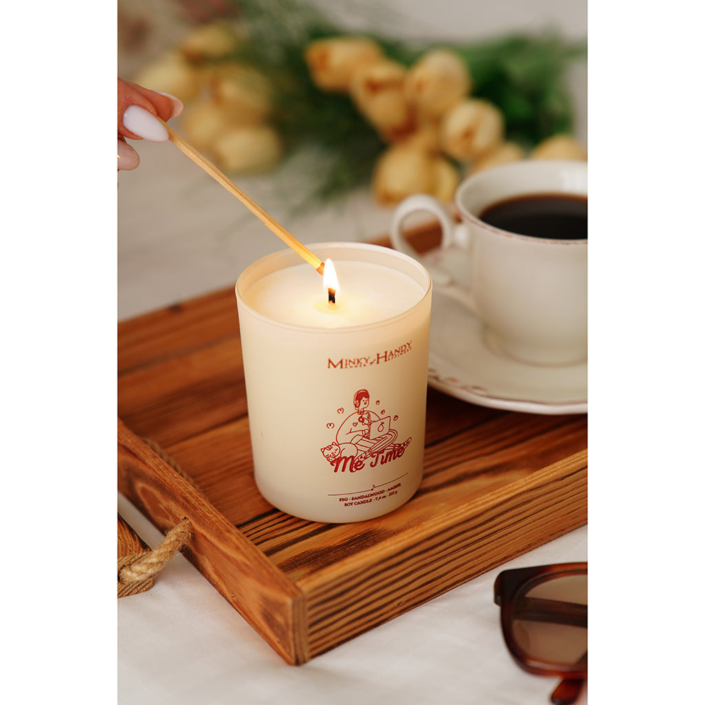 Me Time - Scented Soy Candle – Fig , Sandalwood & Amber – 7.4oz