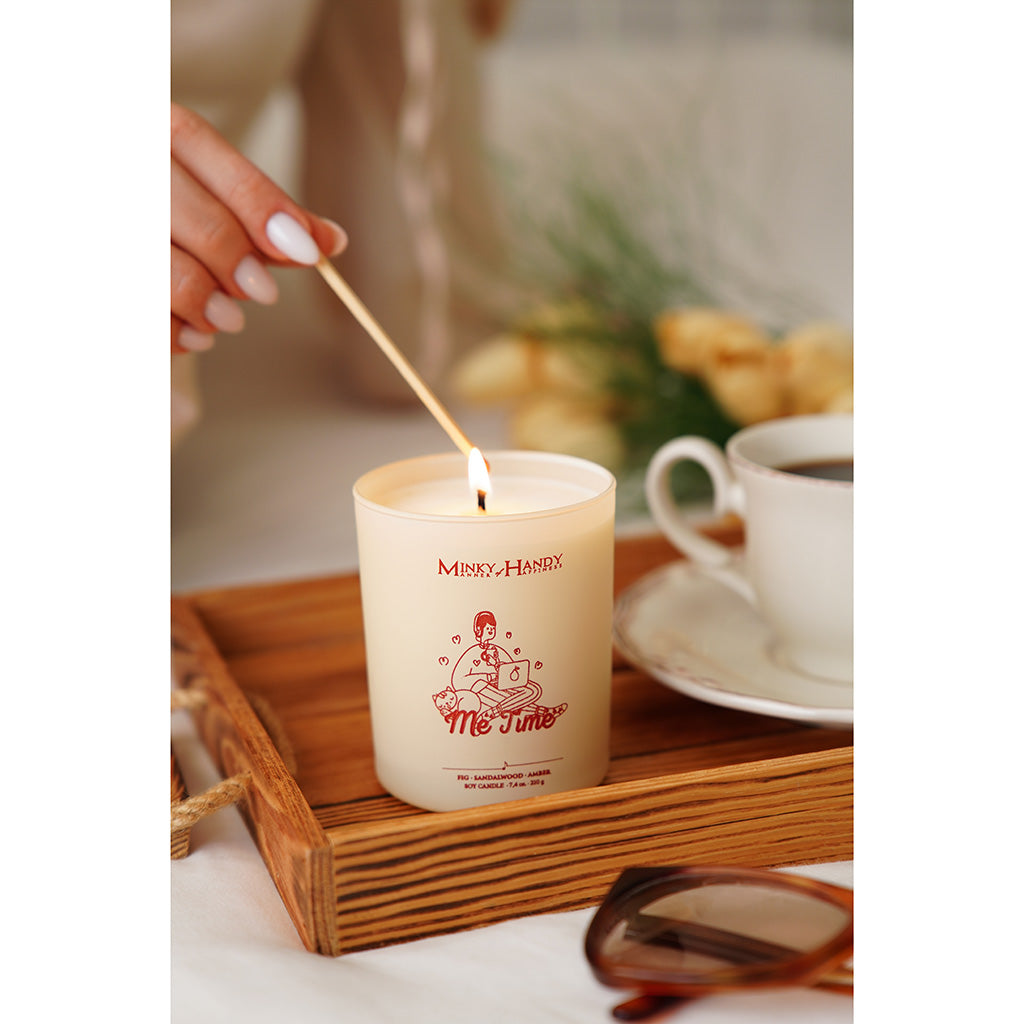 Me Time - Scented Soy Candle – Fig , Sandalwood & Amber – 7.4oz