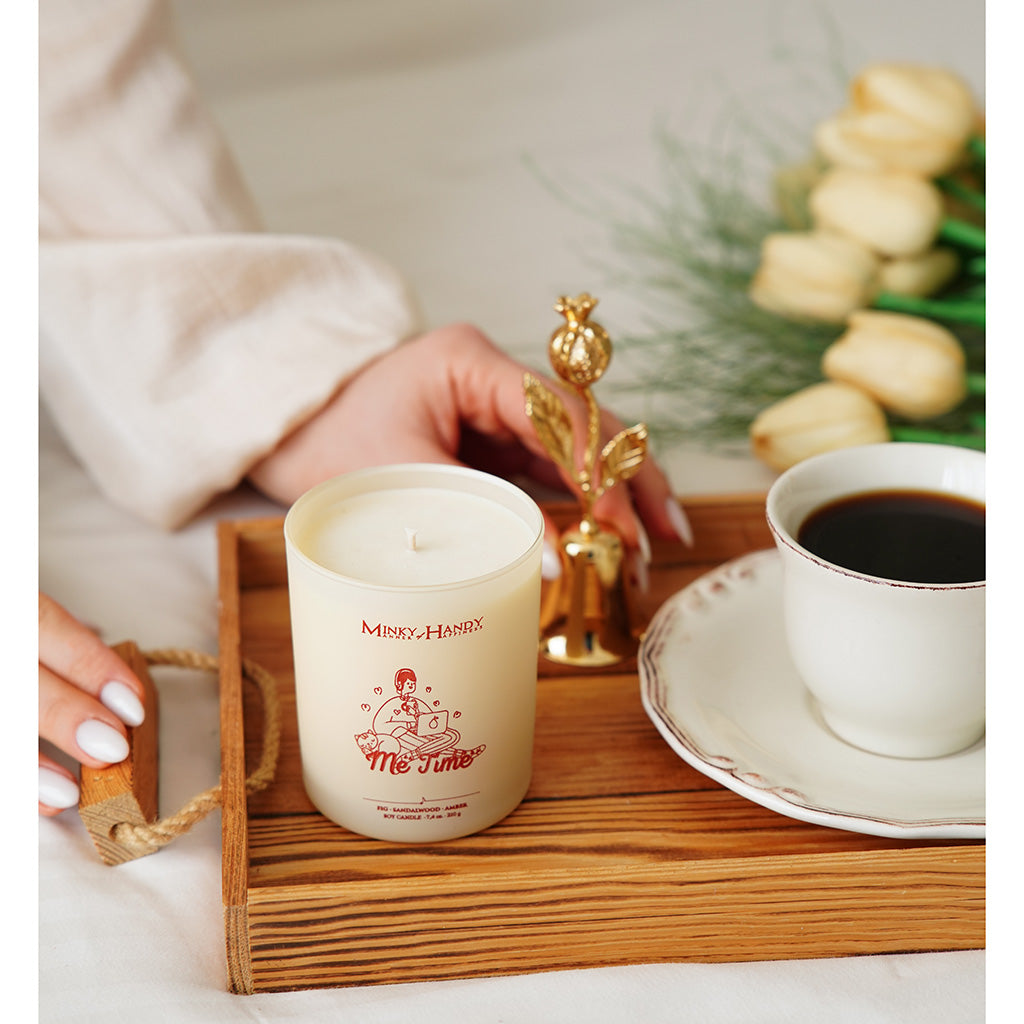 Me Time - Scented Soy Candle – Fig , Sandalwood & Amber – 7.4oz