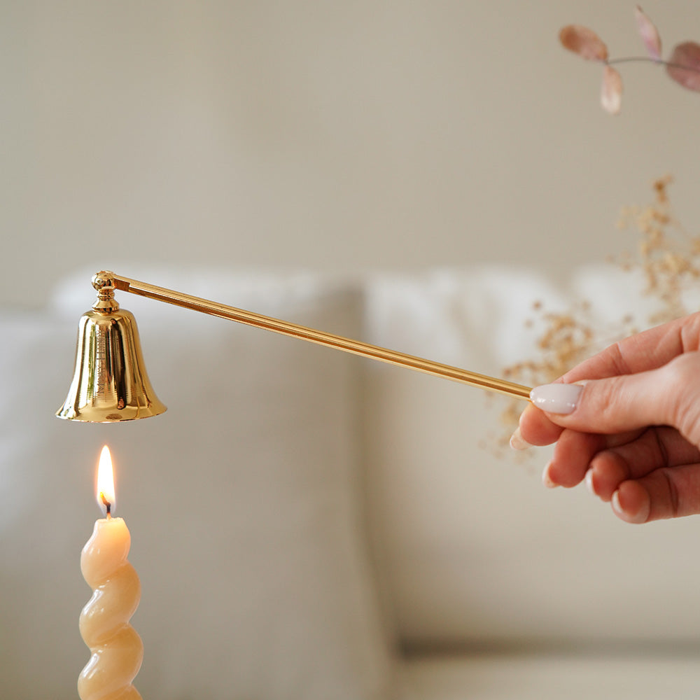 Minimal Brass Candle Snuffer - Safe Flame Extinguishing