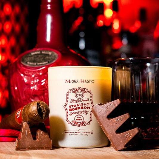 Straight Bourbon - Scented Soy Candle – Cardamom , Amber & Sandalwood – 7.4oz